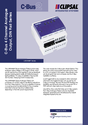 L5504AMP Series C-Bus2 4 Channel Analogue Output, DIN Rail Series