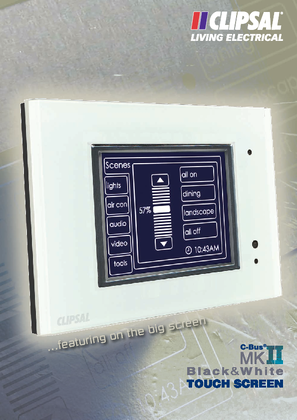 C-Bus MKII Black and White Touch Screen, 18109
