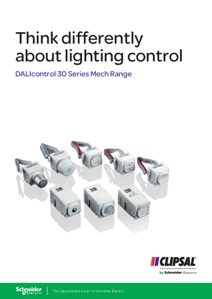 Think differently about lighting control. DALIcontrol 30 Series Mech Range, 151007