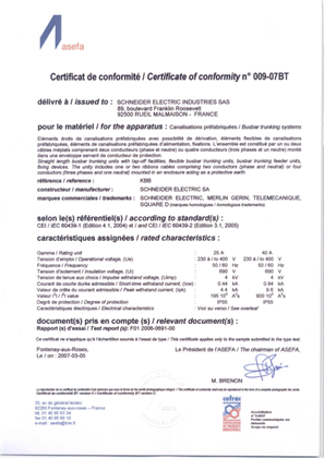 ASEFA certificate KBB