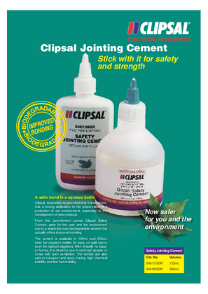 Clipsal Jointing Cement, Stick with it for Safety and Strength - 302-902