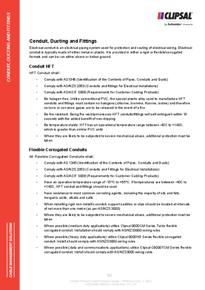 Technical Specifications - Flexible Corrugated Conduits