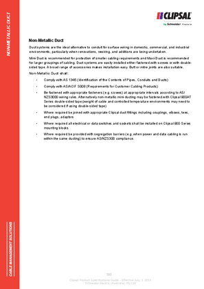 Technical Specifications - Non - Metallic Duct