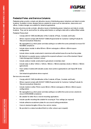 Technical Specifications - Pedestal Poles and Service Columns