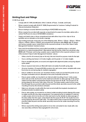 Technical Specifications - Skirting Duct and Fittings