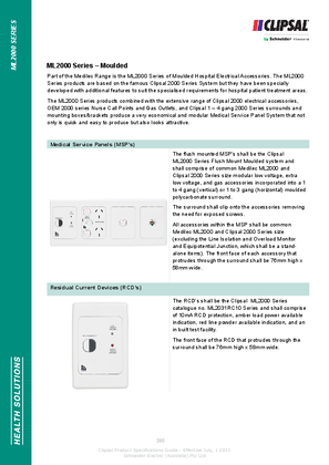 Technical Specifications - ML2000 Series - Moulded