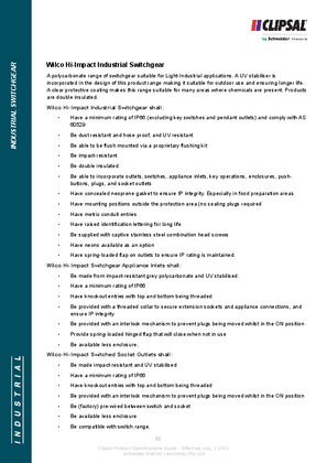Technical Specifications - Wilco Hi - Impact Industrial Switchgear