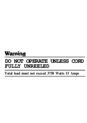 General Instructions - Portable protected powerboard warning