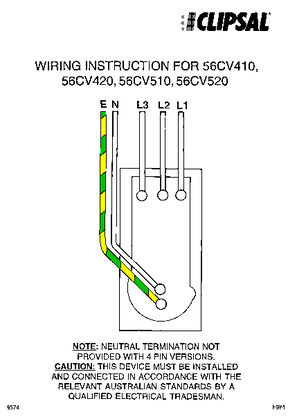 Wiring Instructions - 56CV410, 56CV420, 56CV510, 56CV520 - F981