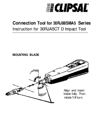Operating Instructions - Connection tool for 30RJ88SMA5 Series instruction for 30RJA5CT D impact tool - F1061
