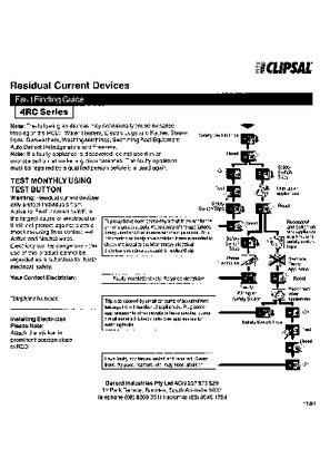 General Instructions - 4RC Series Residual Current Devices Fault Finding Guide - F1261