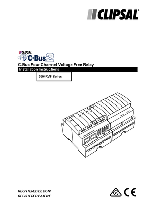 Installation Instructions - 5504RVF Series C-Bus2 Four Channel Voltage Free Relay - 10358501