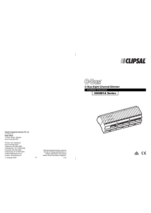 Installation Instructions - 5508D1A Series C-Bus Eight Channel Dimmer - F1490