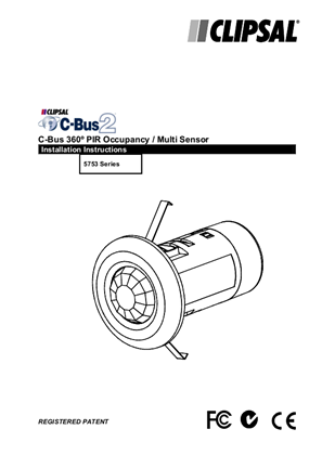 C-Bus- Clipsal 360º PIR Occupancy / Multi Sensor-Installation Instructions (EN)