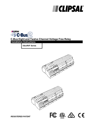 C-Bus- Clipsal Eight and Twelve Channel Voltage Free Relay-Installation Instructions (EN)