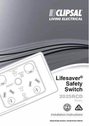 Installation Instructions - F2063/1 - Lifesaver® Safety Switch 2025RCD Series