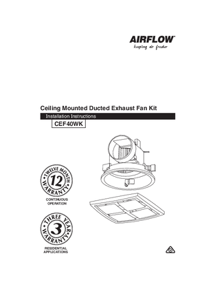 Ce250 Airflow Performance Exhaust Fan Ceiling Mount