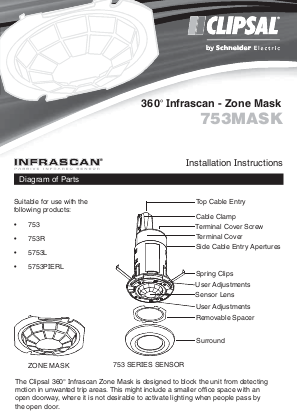 C-Bus- Clipsal 360° Infrascan - Zone Mask-Installation Instructions
