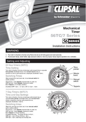 Installation Instructions - F2194/04 - 56TC/7 Series Mechanical Timer, 19279