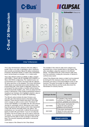 Product Data Sheet - C-Bus 30 Mechanism, 19953