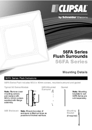 Installation Instructions - F062/04 - 56FA Series Flush Surrounds, 19602