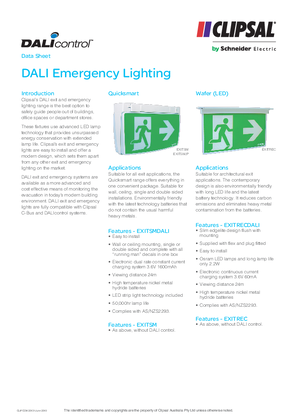 Technical Datasheet - DALI Emergency Lighting, 20131