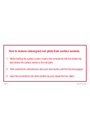 Installation Instructions - F1815/01 - How to remove redesigned nail plate from surface sockets, 21087