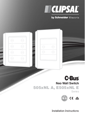 Installation Instructions - F1869/02 - 505xNL A, E505xNL E Series C-Bus Neo Wall Switch, 21361