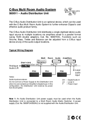 Installation Instructions - F1914 - C-Bus Multi Room Audio System 560011 – Audio Distribution Unit, 10319801