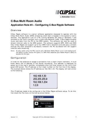 Application Note – Configuring MRA for C-Bus Ripple Software 