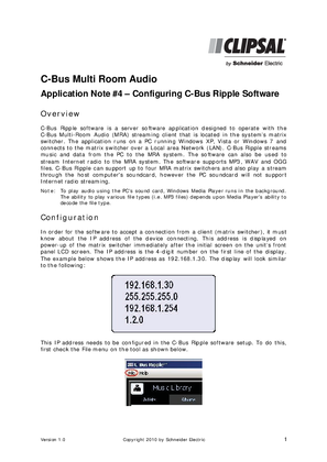 Application Note – Configuring MRA for C-Bus Ripple Software