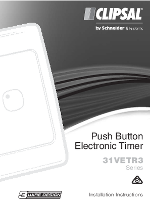 Installation Instructions - F1394/04 - 31VETR3 Series Push Button Electronic Timer, 22059
