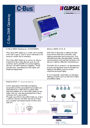 Product Data Sheet - 5500DMX C-Bus DMX Gateway