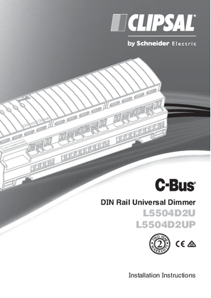 Installation Instructions - F1950/02 - L5504D2U, L5504D2UP C-Bus DIN Rail Universal Dimmer, 22228