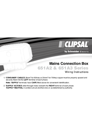 Installation Instructions - F904/04 - 651A2 and 651A3 Series - Mains Connection Box, 22998