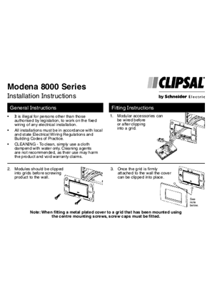 Installation Instructions - F2321/01 - Modena 8000 Series, 23057
