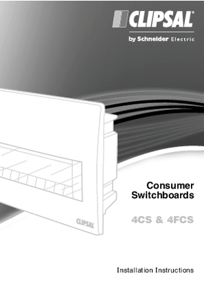 Installation Instructions - F1726/05 - 4CS and 4FCS Consumer Switchboards, 21078