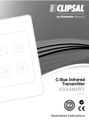 Installation Instructions - F1873/04 - 5034NIRT Series C-Bus Infrared Transmitter, 23765