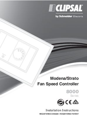 Installation Instructions - F2324/02 - 8000 Series Modena/Strato Fan Speed Controller, 25770