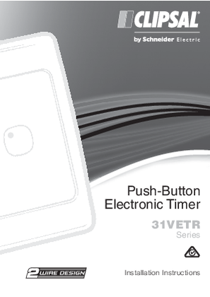 Installation Instructions - F1178/05 - 31VETR Series Push Button Electronic Timer, 24583