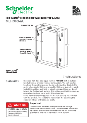 Installation Instructions - F2418/02 - MLHG6B-AU Iso-Gard Recessed Wall Box for LIOM