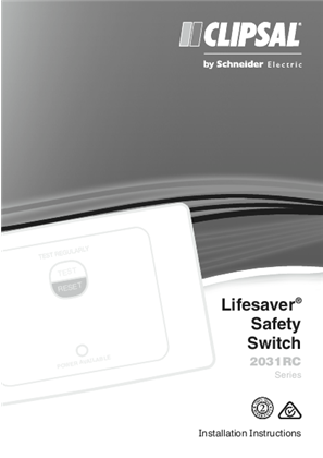 Installation Instructions - F2186/02 - 2031RC Series Lifesaver Safety Switch, 117559