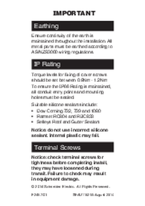 Installation Instructions - F2457/01 - WilcoROWCO Earthing Instruction - 118255