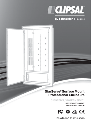 Installation Instructions - F1982/02 - 3105PENS, 3105PENSPK01 StarServe Surface Mount Professional Enclosure, 112302