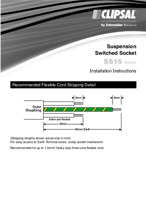 Installation Instructions - SS15 Series Suspension Switched Socket - F073/06