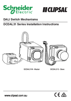 Installation Instructions - DCDAL31 Series DALI Switch Mechanisms, 601932 V1.4