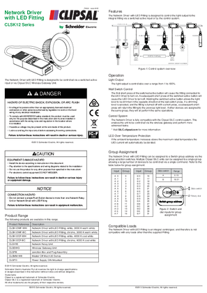 Installation Instructions - CLSK12 Series Network Driver with LED Fitting, 604733 V0.8