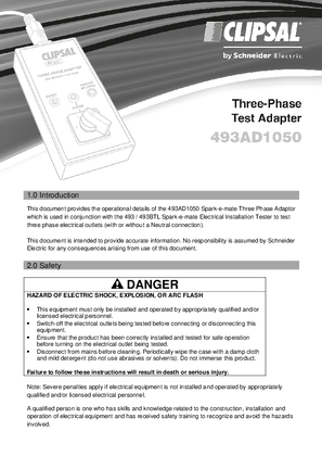 Operating Instructions - F2402/2a - 493AD1050 Three-Phase Test Adapter