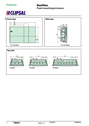 Product Data Sheet - Resi MAX DB Flush Mounting Enclosure, CA906001E