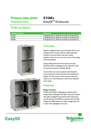 Product Data Sheet - Easy56 - EY56E Enclosures